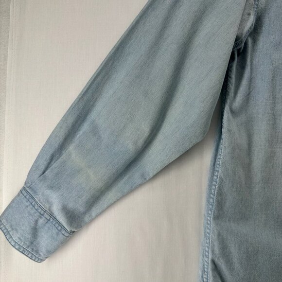 VTG Warner Bros. Shirt Adult XS Looney Tunes Denim Embroidered Button Down Blue - Picture 8 of 13